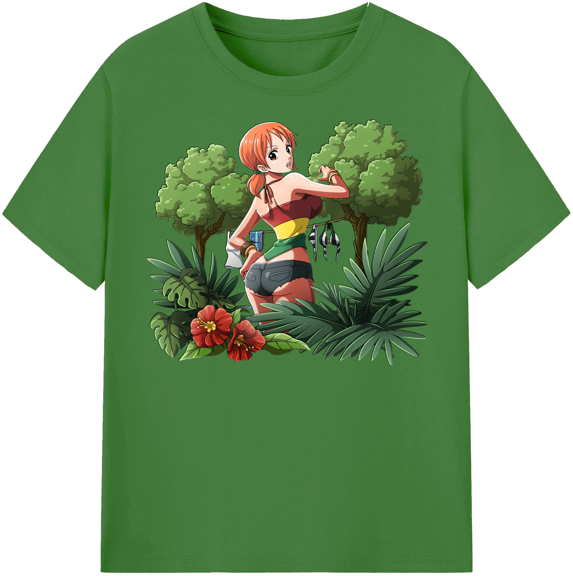 （画像用） ワンピース ナミ ONE PIECE Nami レディースカジュアルプリントTシャツ（綿100％）